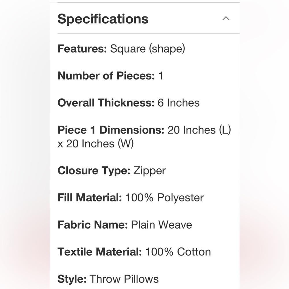 STUDIO MCGEE NWT square floral bloom with scallop flange rose throw pillow -20” - Picture 8 of 9